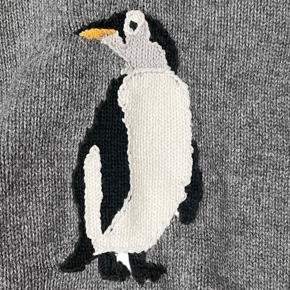 Janie and Jack Plaid Shirt w/Sweater Vest Boys 18-24M Penguin Yellow Grey - Picture 3 of 7